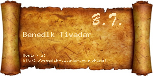 Benedik Tivadar névjegykártya